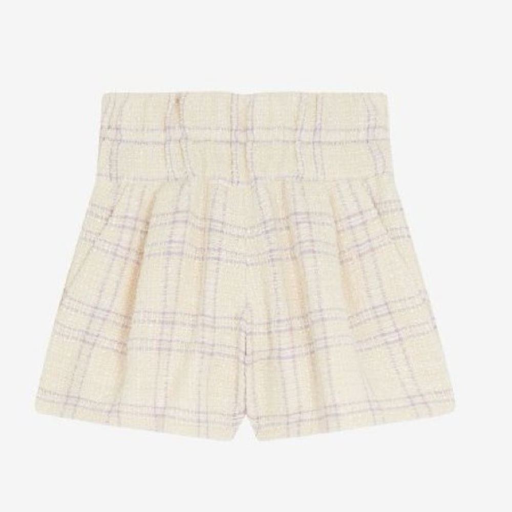 Iro Paris Oline Tweed Boucle Pullon Shorts Lined Ecru & Lavender XS FR34 US2 NWT